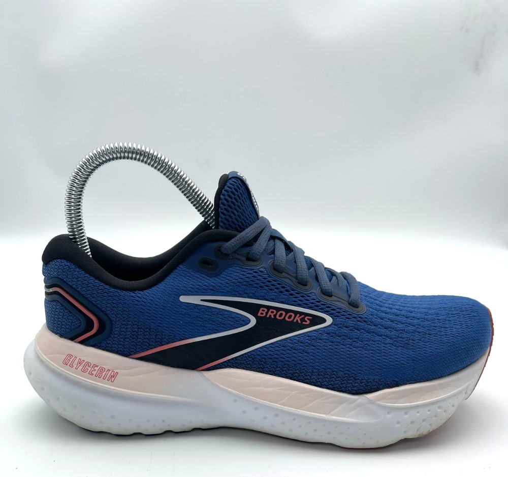 Brooks Glycerin 21 Women's 7.5 D Wide Blue Icy Pink Rose Running Shoes Sneakers